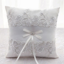 Load image into Gallery viewer, Wedding Floral Lace Ring Pillow