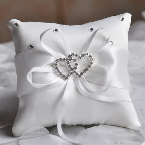 Wedding Heart Satin Bridal Ring Pillow