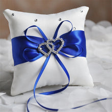 Load image into Gallery viewer, Wedding Heart Satin Bridal Ring Pillow