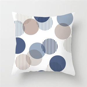 Fuwatacchi Simple Style Blue Geometry Pillow