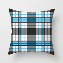 Load image into Gallery viewer, Fuwatacchi Simple Style Blue Geometry Pillow